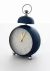 Lacivert Renk Mini Dekoratif Işıklı Alarmlı Yuvarlak Masa Saati