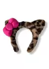 Leopar Desenli Kurdele Figürlü Peluş Taç