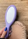 Lila Renk Aynalı Saç Tarama Fırçası / Tarak