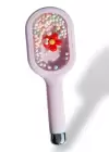 Lila Renk Çiçek Detaylı Saç Tarama Fırçası/ Tarak