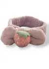 Lila Renk Çilek Figürlü Peluş Saç Bandı