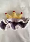 Lila Renk Kral Tacı Figürlü Peluş Saç Bandı