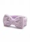 Lila Renk Kurdele Figürlü Taş Detaylı Peluş Saç Bandı