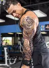 Maori Figürlü 12 Saat Sonra Kararan Geçici Kol Dövme Tattoo