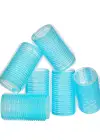 Mavi Renk 6 Adet Bigudi Cırtlı/ Yapışkanlı Saç Bigudisi /Orta Boy