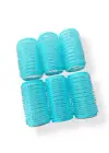 Mavi Renk 6 Adet Bigudi Cırtlı/ Yapışkanlı Saç Bigudisi /Orta Boy