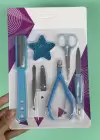 Mavi Renk 7 Parça Manikür/ Pedikür Törpü Set