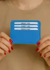 Mavi Renk Deri Kadın Cüzdan/ Kartlık