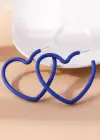 Mavi Renk Kalp Figürlü Küpe (Çift)
