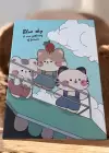 Mavi Renk Kedi Figürlü Masa Aynası
