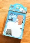 Mavi Renk Kedi Figürlü Yapışkanlı Not Kağıdı