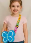 Mavi Renk Kelebek Figürlü Pop-it Çocuk Çanta