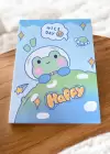 Mavi Renk Kurbağa Figürlü Nice Day Yazılı Masa Aynası