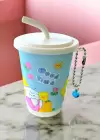 Mavi Renk Milkshake Figürlü Anahtarlık Detaylı Kutulu Islak Mendil