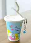 Mavi Renk Milkshake Figürlü Anahtarlık Detaylı Kutulu Islak Mendil