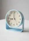 Mavi Renk Mini Dekoratif Alarmlı Yuvarlak Masa Saati