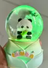 Mavi Renk Panda Detaylı Işıklı Mini Kar Küresi