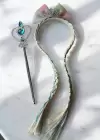 Mavi Renk Taç Asa Frozen Elsa Set