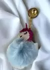 Mavi Renk Unicorn Peluş Anahtarlık