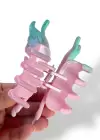 Mavi Ve Pembe Renk Kelebek Figürlü Kemik Mandal Toka