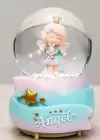 Mavi Ve Pembe Renk Kız Figürlü Müzikli Ve Işıklı Kar Küresi