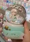 Mavi Ve Pembe Renk Kız Figürlü Müzikli Ve Işıklı Kar Küresi