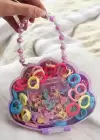 Mor Renk Çantalı Çocuk Toka Set