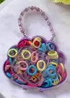 Mor Renk Çantalı Çocuk Toka Set