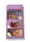 Mor Renk Çocuk Tırnak /Bileklik /Toka/Takma Tırnak Set
