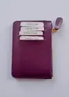 Mor Renk Deri Kadın Cüzdan/ Kartlık