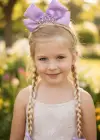 Mor Renk Kurdele Figürlü Örgü Detaylı Çocuk Taç