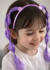 Mor Renk Saç Detaylı Çocuk Taç