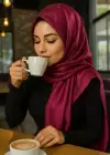 Mürdüm Renk Tafta Şal