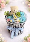Peluş Ayıcık & Çiçek Aranjmanlı Hediye Kutusu