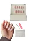 Pembe Renk 10lu Kadife Takma Tırnak (Yapıştırıcılı)