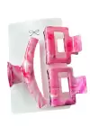 Pembe Renk 3lü Kemik Mandal Toka Set
