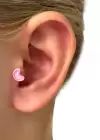 Pembe Renk Ay Figürlü Cerrahi Çelik Tragus/Kıkırdak Küpe (Tek)