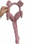 Pembe Renk Ayıcık Figürlü Kulakları Oynayan Peluş Kulaklık