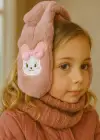 Pembe Renk Ayıcık Figürlü Peluş Çocuk Kulaklık