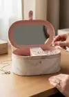 Pembe Renk Ayna Detaylı Takı Organizeri