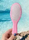 Pembe Renk Aynalı Saç Tarama Fırçası/ Tarak