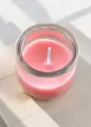 Pembe Renk Bardakta Kokulu Dekoratif Mum