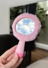 Pembe Renk Canavar Figürlü Peluş El Aynası
