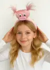 Pembe Renk Canavar Figürlü Peluş Taç