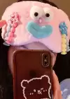 Pembe Renk Canavar Figürlü Peluş Uyku Bandı
