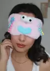 Pembe Renk Canavar Figürlü Peluş Uyku Bandı