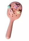 Pembe Renk Charmlı Saç Tarama Fırçası/ Tarak