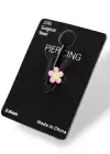 Pembe Renk Çiçek Figürlü Çelik Tragus/Kıkırdak Küpe/Piercing (Tek)