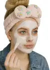 Pembe Renk Çiçek Figürlü Peluş Saç Bandı