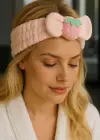 Pembe Renk Çilek Figürlü Peluş Saç Bandı